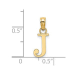 10K / 14K Yellow Gold Polished J Block Initial Charm - Product Photo