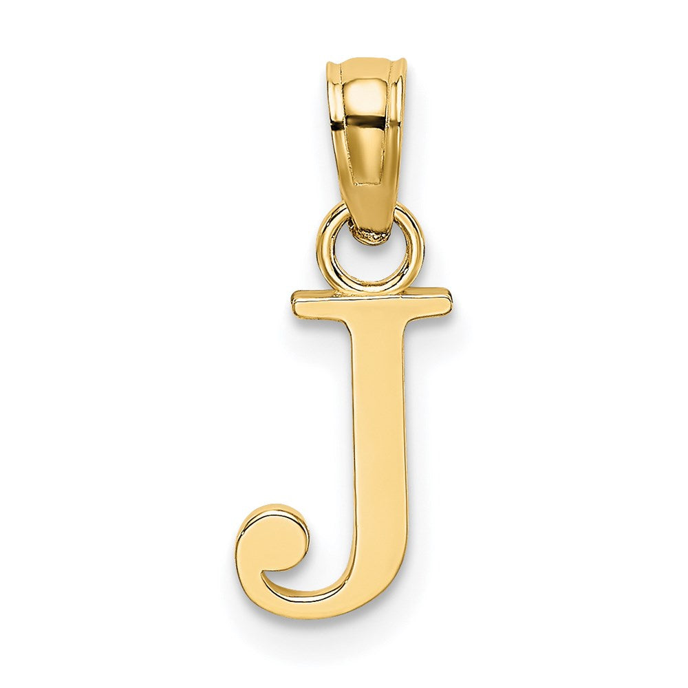 10K / 14K Yellow Gold Polished J Block Initial Charm - Product Photo