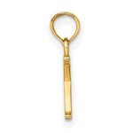 10K / 14K Yellow Gold Polished K Block Initial Charm - Product Photo
