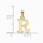 10K / 14K Yellow Gold Polished R Block Initial Charm - Product Photo
