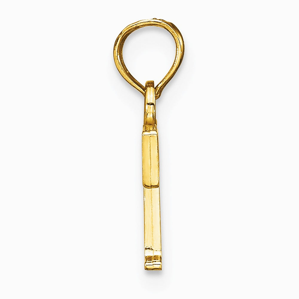10K / 14K Yellow Gold Polished T Block Initial Charm - Product Photo