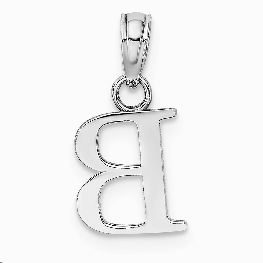 10K / 14K White Gold 10KW B Block Initial Charm - Product Photo