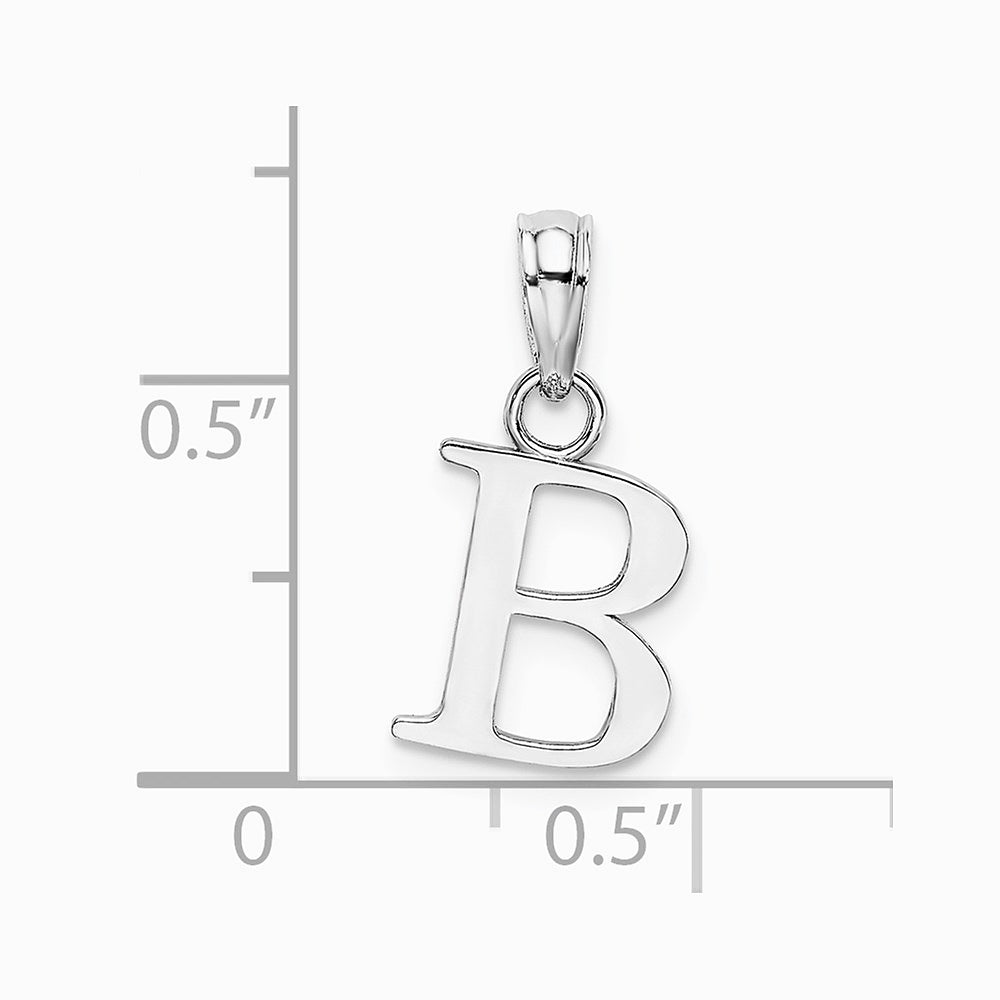 10K / 14K White Gold 10KW B Block Initial Charm - Product Photo