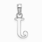 10K / 14K White Gold Polished J Block Initial Charm - Product Photo