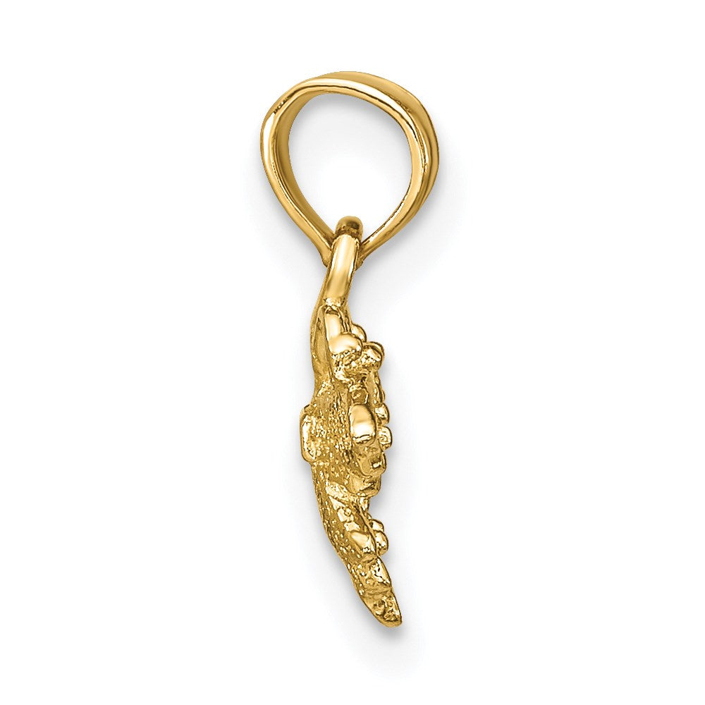 10K / 14K Yellow Gold Textured Mini Butterfly Charm - Product Photo