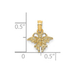 10K / 14K Yellow Gold Textured Mini Butterfly Charm - Product Photo