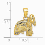 10K / 14K Yellow Gold 2-D Cocker Spaniel Dog Charm - Product Photo