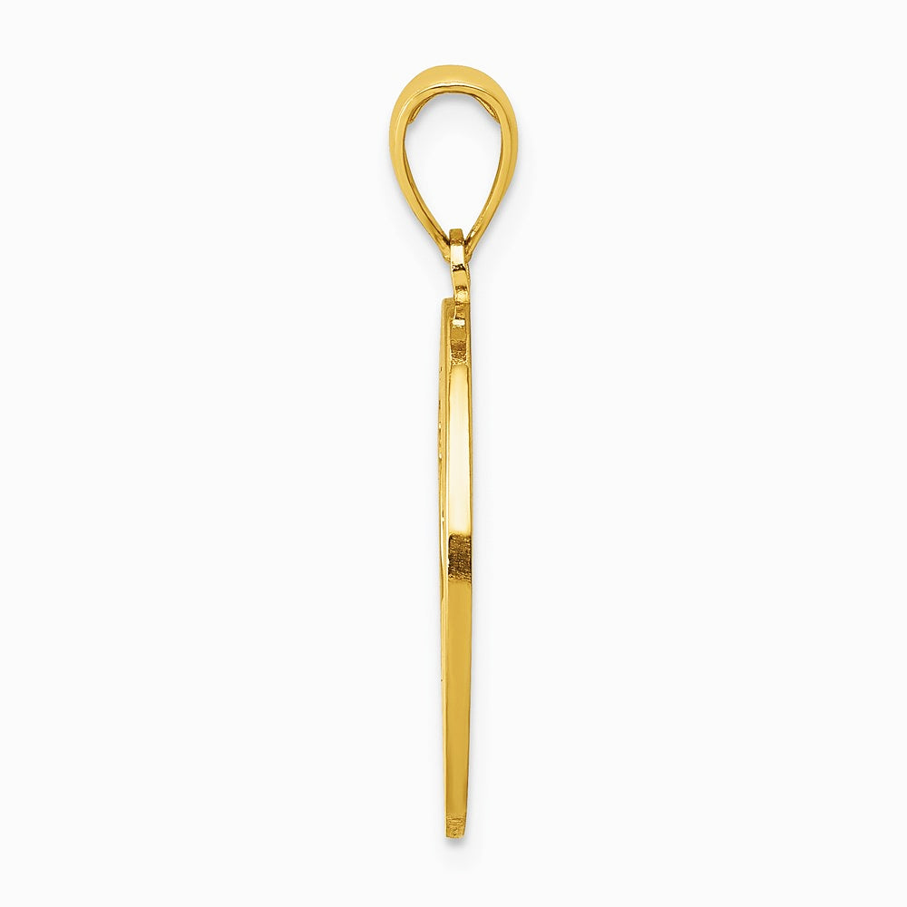 14K Yellow Gold MY BEST FRIEND with Dog Charm - Product Photo