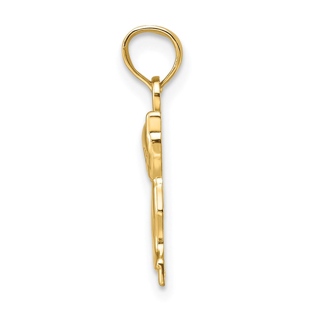 10K / 14K Yellow Gold Mini Sitting Kitten Charm - Product Photo