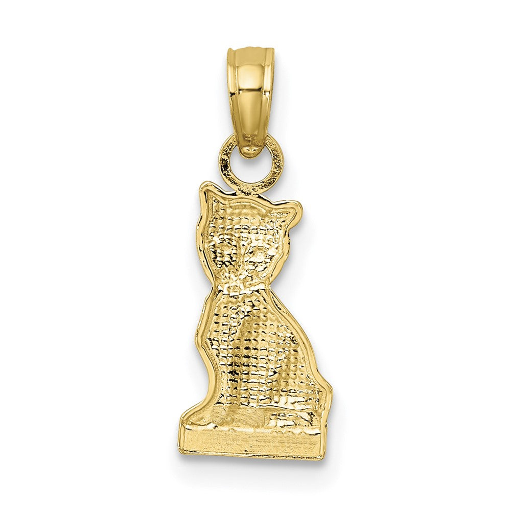 10K / 14K Yellow Gold Mini Sitting Kitten Charm - Product Photo