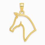 10K / 14K Yellow Gold Cut-Out Horse Head Profile Charm - Product Photo