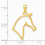 10K / 14K Yellow Gold Cut-Out Horse Head Profile Charm - Product Photo