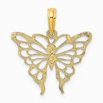 10K / 14K Yellow Gold Butterfly Charm - Product Photo