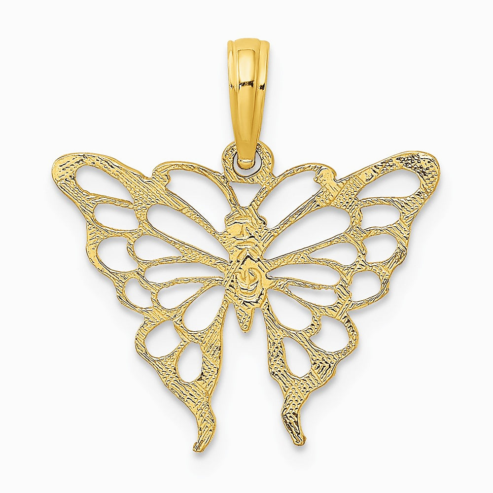 10K / 14K Yellow Gold Butterfly Charm - Product Photo