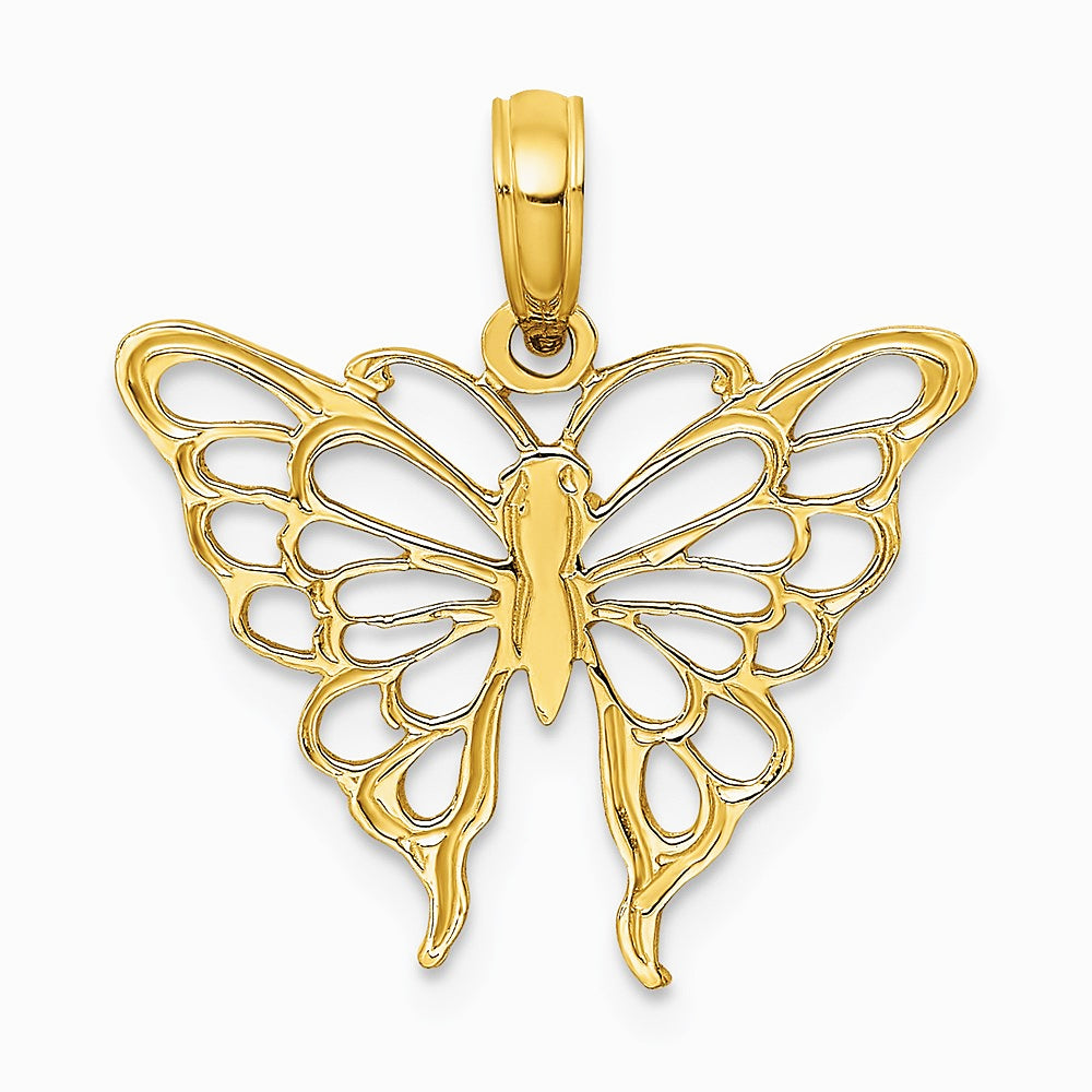 10K / 14K Yellow Gold Butterfly Charm - Product Photo