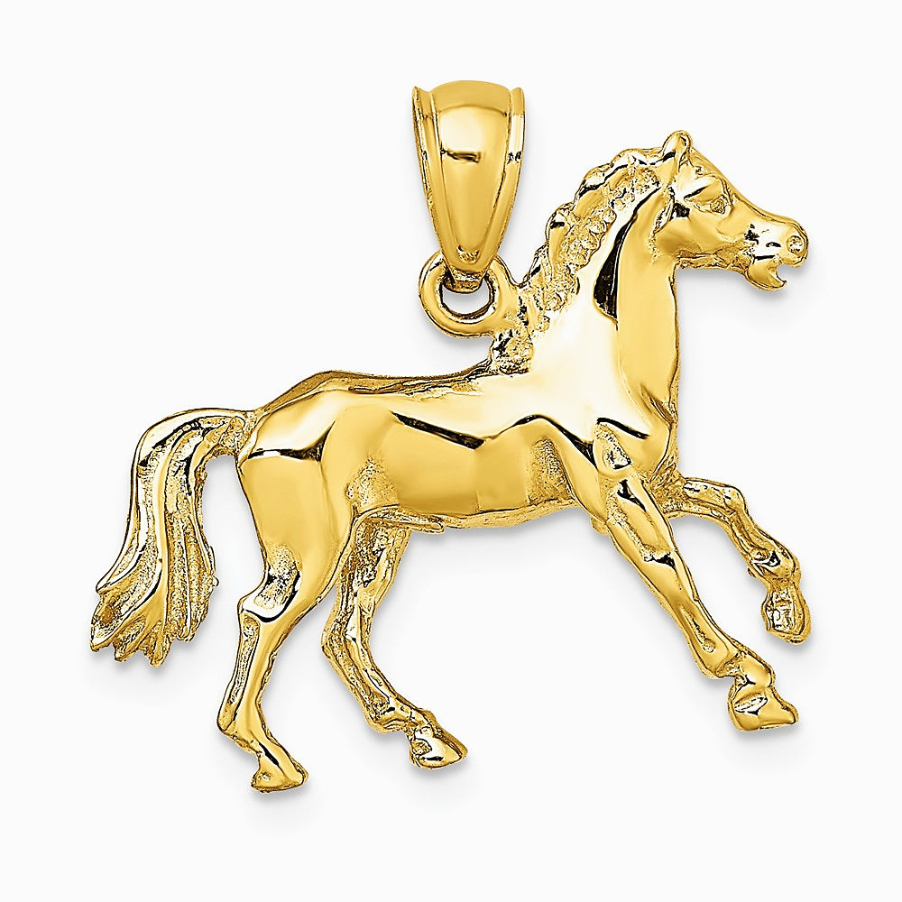 10K / 14K Yellow Gold 3-D Horse Charm - Product Photo
