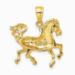 10K / 14K Yellow Gold 2-D Horse Charm - Product Photo