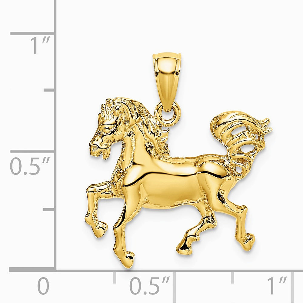 10K / 14K Yellow Gold 2-D Horse Charm - Product Photo