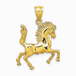 10K / 14K Yellow Gold 3-D Horse Charm - Product Photo