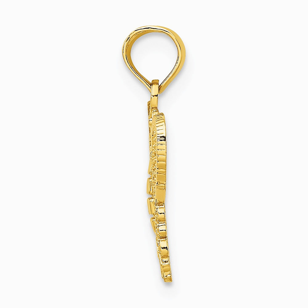 10K / 14K Yellow Gold Diamond-cut Butterfly Charm - Product Photo