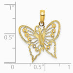 10K / 14K Yellow Gold Cut-Out Butterfly Charm - Product Photo