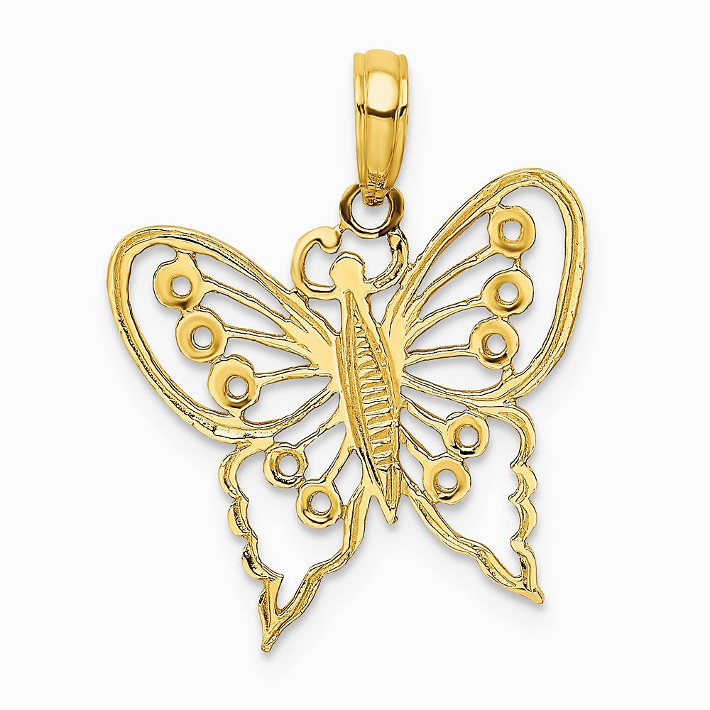 10K / 14K Yellow Gold Cut-Out Butterfly Charm - Product Photo