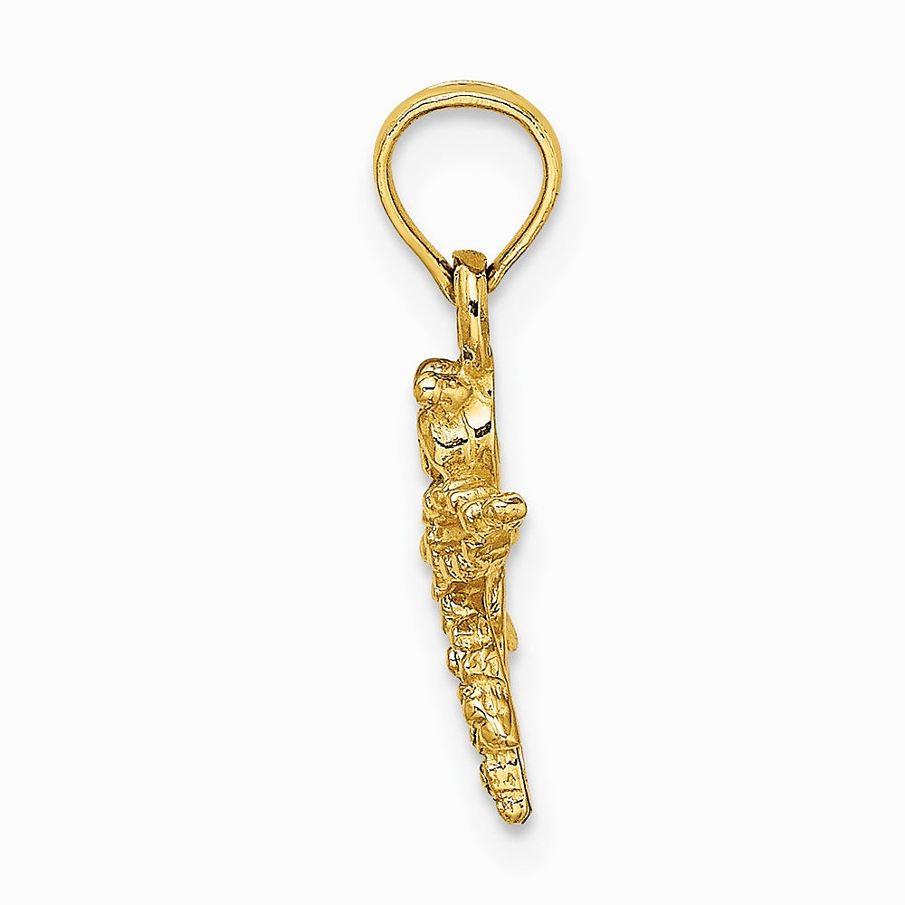14K Yellow Gold 2-D Mini Dragonfly with Cut-out Wings Charm - Product Photo