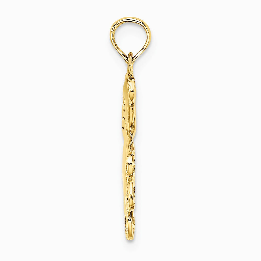 10K / 14K Yellow Gold Reversible Teddy Bear Charm - Product Photo