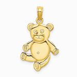 10K / 14K Yellow Gold Reversible Teddy Bear Charm - Product Photo