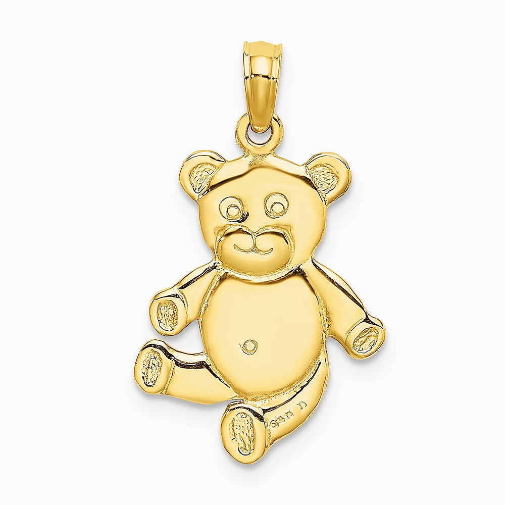10K / 14K Yellow Gold Reversible Teddy Bear Charm - Product Photo