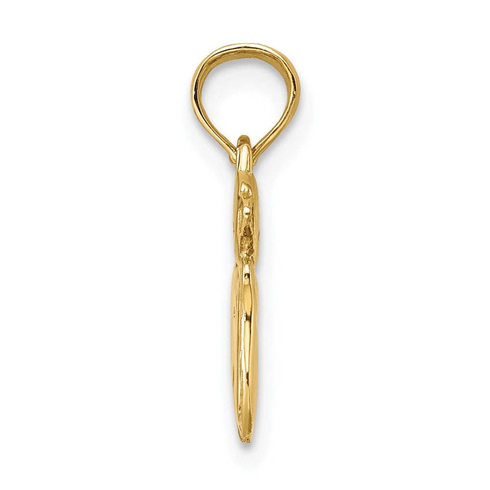 10K / 14K Yellow Gold 3-D Polished Two Kittens Charm - Product Photo