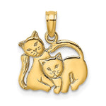 10K / 14K Yellow Gold 3-D Polished Two Kittens Charm - Product Photo