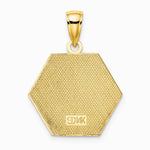 10K / 14K Yellow Gold Enameled Medical Disc Pendant - Product Photo
