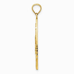 14K Yellow Gold Enamel Dragonfly and Flowers Triangle Charm - Product Photo