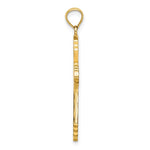14K Yellow Gold 3-D W/ Pink and White Enamel Cross Charm - Product Photo