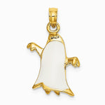 14K Yellow Gold 3-D Enameled Ghost Charm - Product Photo