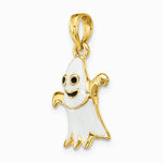 14K Yellow Gold 3-D Enameled Ghost Charm - Product Photo