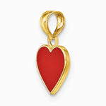 14K Yellow Gold Polished Enameled Heart Pendant - Product Photo