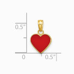 14K Yellow Gold Polished Enameled Heart Pendant - Product Photo
