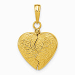 10K / 14K Yellow Gold 3-D Reversible Heart Opens Charm - Product Photo
