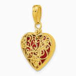 10K / 14K Yellow Gold 3-D Reversible Heart Opens Charm - Product Photo