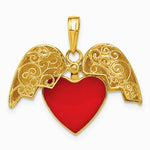 10K / 14K Yellow Gold 3-D Reversible Heart Opens Charm - Product Photo