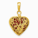 10K / 14K Yellow Gold 3-D Reversible Heart Opens Charm - Product Photo