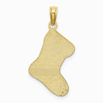 10K / 14K Yellow Gold Enamel HO HO HO Christmas Stocking Charm - Product Photo