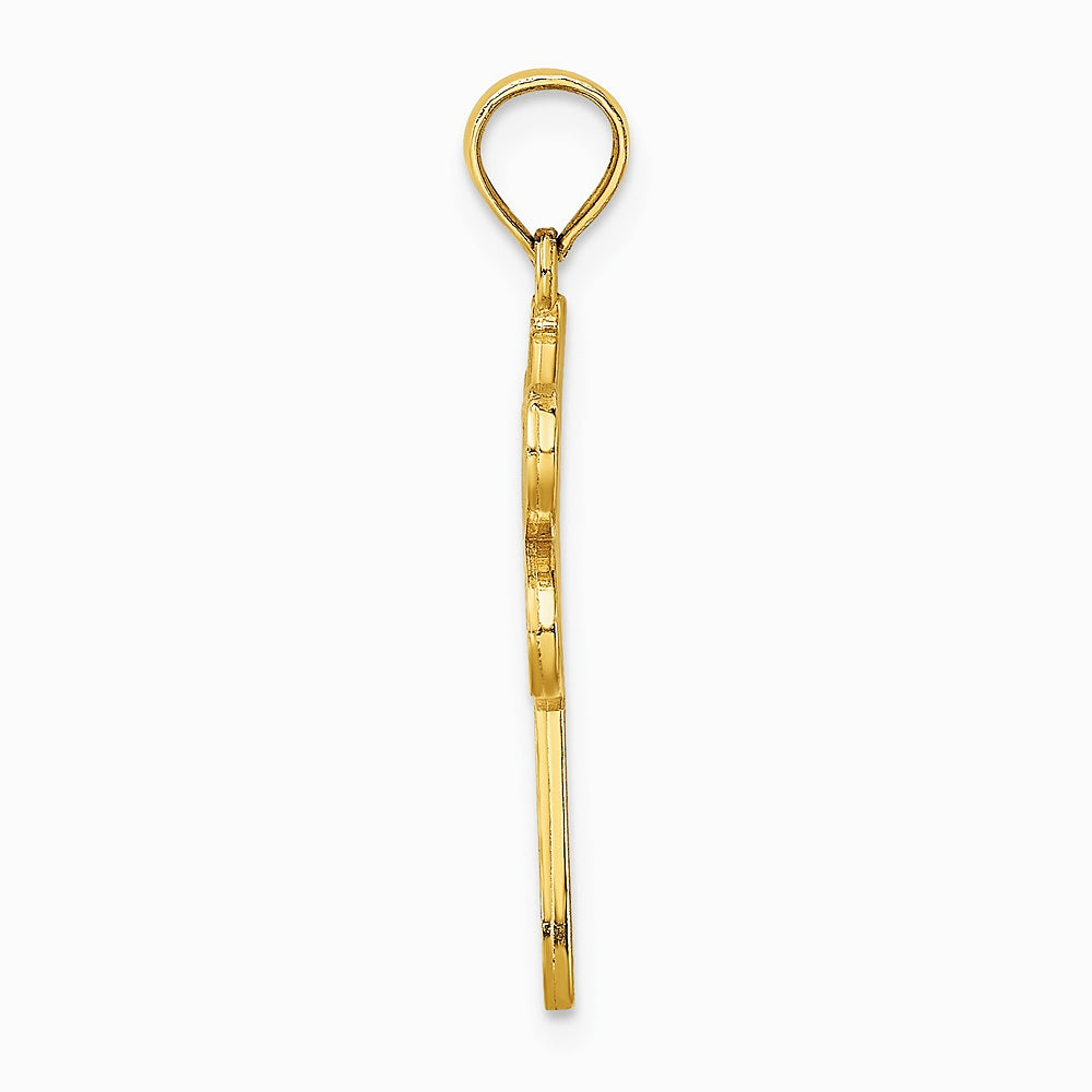 14K Yellow Gold Multi Color Enamel Dragonfly Charm - Product Photo