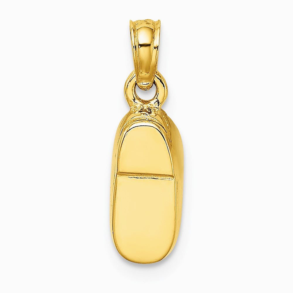 10K / 14K Yellow with Rhodium with Rhodium 3-D Light Blue Enamel Baby Shoe Charm - Product Photo
