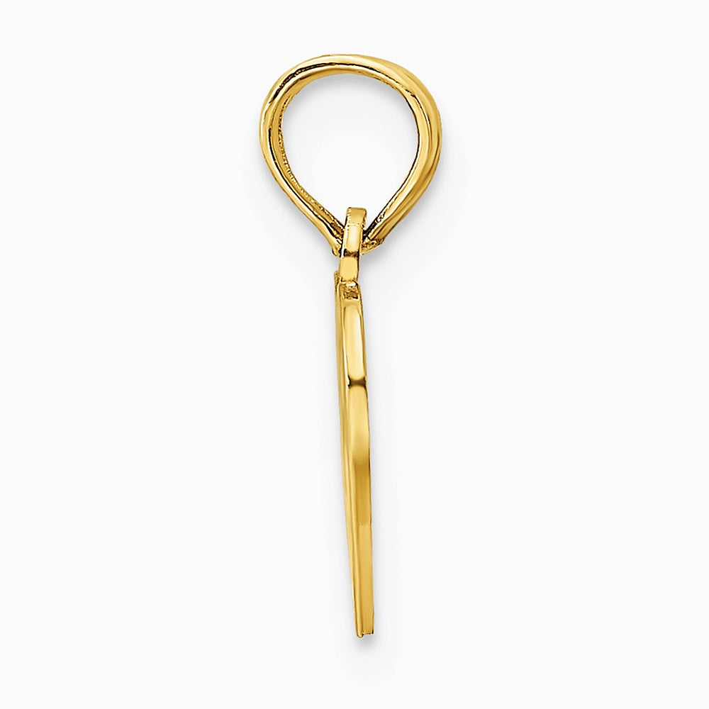 14K Yellow Gold Polished Filigree Heart Pendant - Product Photo