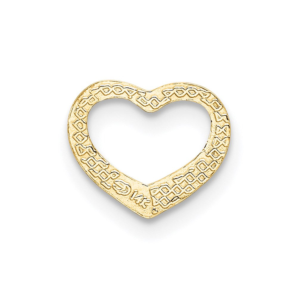 10K / 14K Yellow Gold Polished Mini Floating Heart Slide - Product Photo