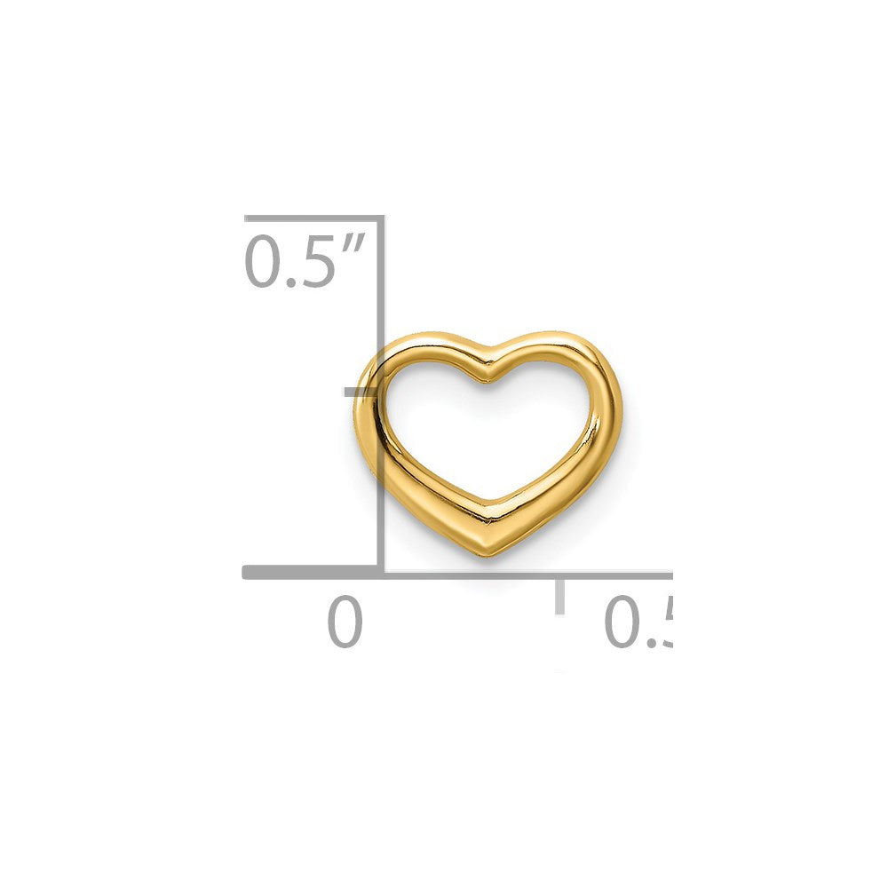 10K / 14K Yellow Gold Polished Mini Floating Heart Slide - Product Photo