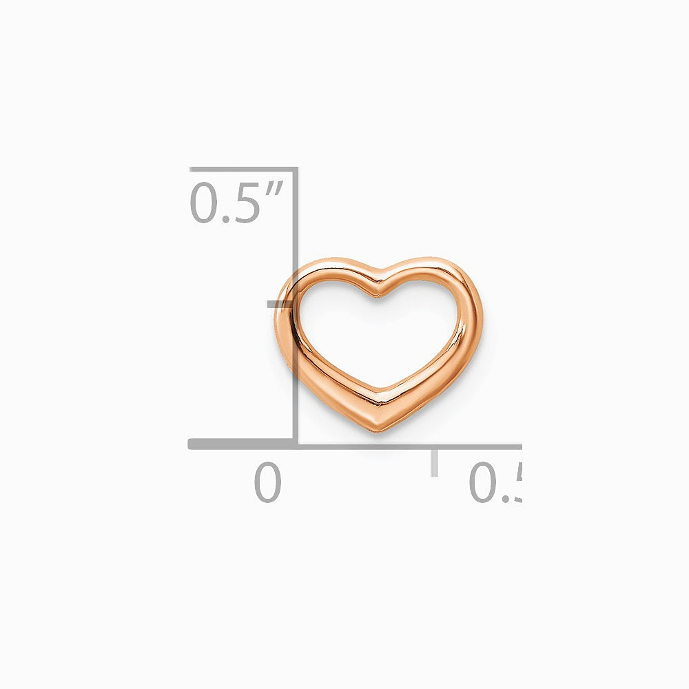 10K / 14K Rose Gold Polished Heart Chain Slide - Product Photo